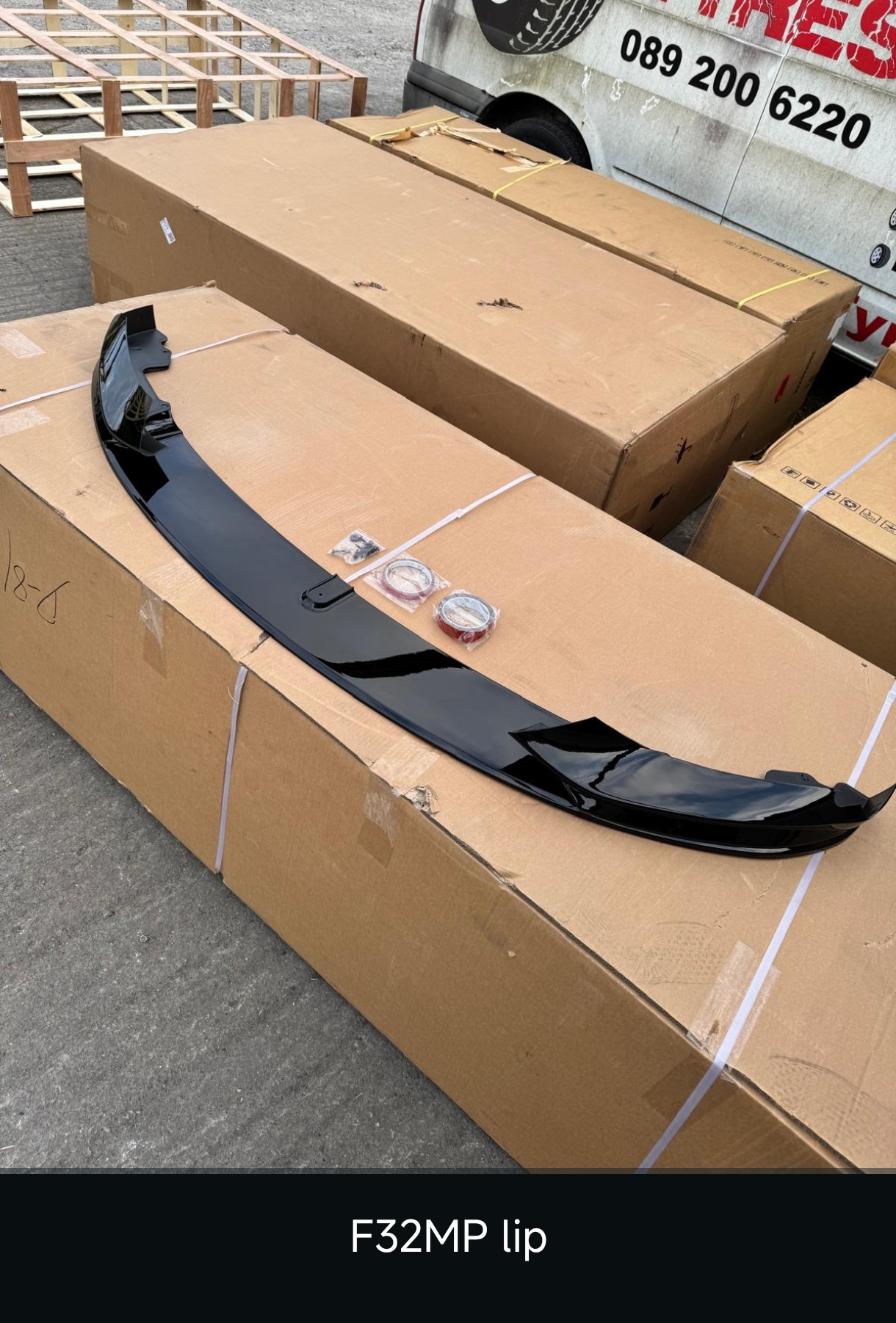 MP-Style Front Splitter Lip — Gloss Black